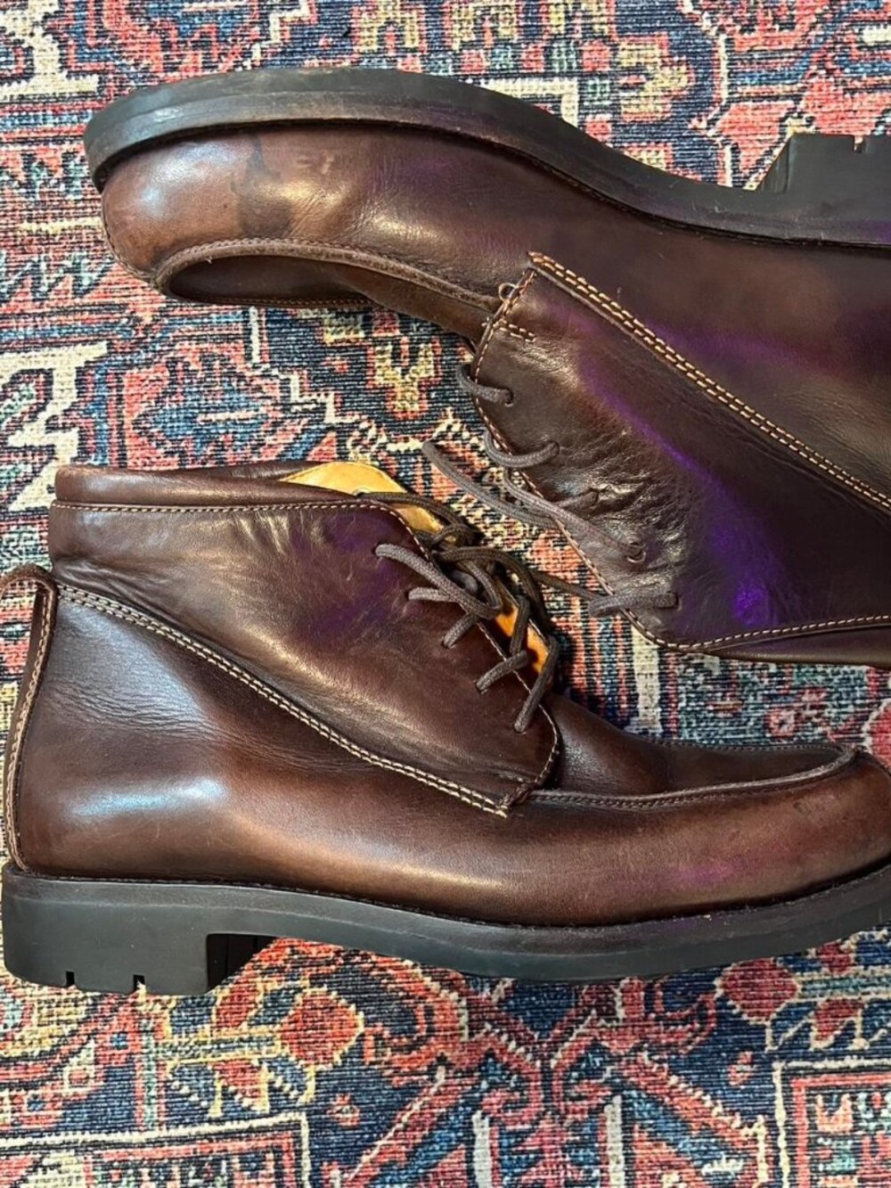 Vintage Cole Haan Country Brown Leather Moc Toe Chukka Boots